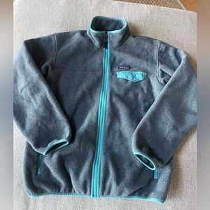 Patagonia Gray Fleece with Teal Trim